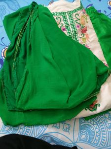 Green Embroidered Kurta Set With Dupatta