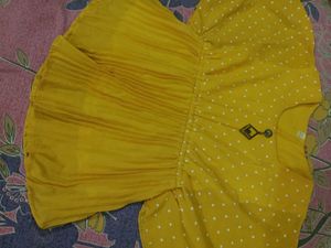 Cute Yellow Polka Dot Top