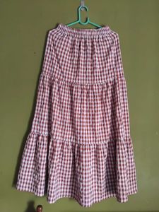Red &amp; White Gingham Skirt