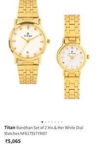 Titan Gold Watches for Men &amp; Women- Set of 2