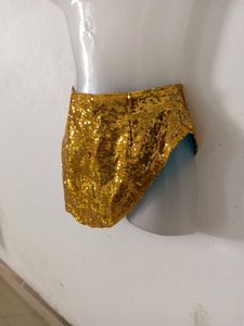 Gold Sequin Mini Skirt