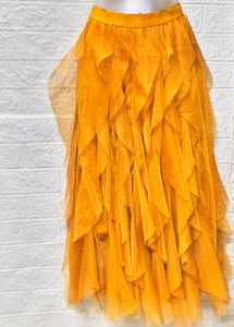 Net Mustard Yellow 💛 Skirt Free Size fixed Price