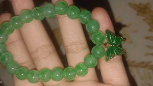 Green Butterfly Bead Bracelet