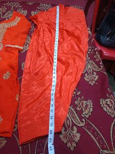 Orange Embroidered Salwar Suit