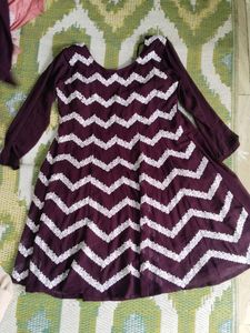 Maroon Chevron Party Dress