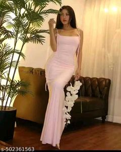 Elegant Pink Maxi Slip Dress