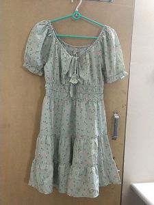 Floral Print Tiered Mini Dress