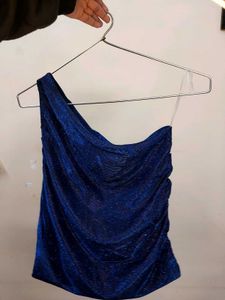 Blue One-Shoulder Top