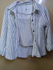 Striped Top with Lace Trim