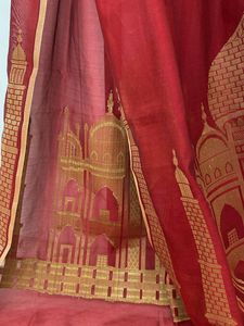 Maroon Taj Mahal Dupatta