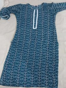 Blue Floral Print Kurti