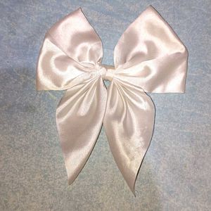 White Satin Bow Clip 🎀