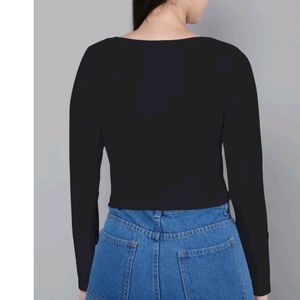 Ribbed Long Sleeve Crop Top