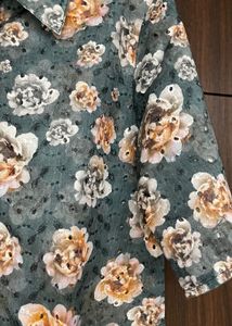 Hakoba Cotton Floral Cropped Shirt (New Launch)