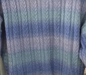 Blue Striped Knit Turtleneck