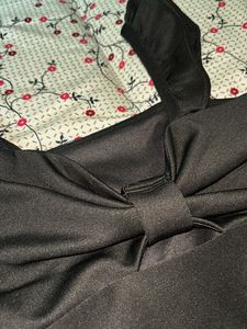Black Bow Front Crop Top