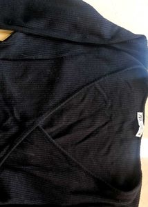 Black Long Sleeve Crop Top