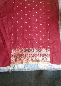 Unstitched Full Suit Mehroon Colour