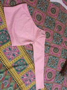 Pink One-Sleeve Crop Top
