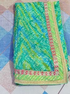 Elegant Green Printed Saree