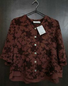 Brown Printed Top