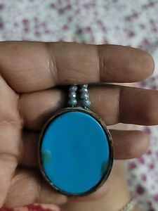 Sky Blue Colour Chain With Locket
