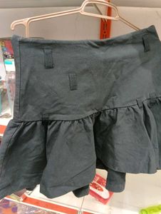 Black Ruffle Mini Skirt
