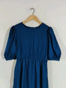 Blue Plain Casual Dress (Women)