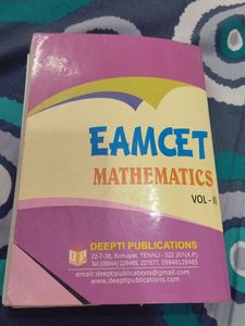 Eamcet Mathematics By Deepthi Publications. Best for Formula Based Questions. No Pen Mark On Any Page.