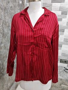 Striped button-down top