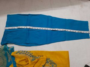 Mustard Suit Set With Banarasi Dupatta