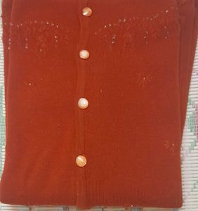 Embroidered  with Beads Wollen Cardigan