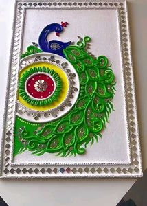 DIY Peacock Lippan Art