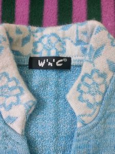 Light Blue Thread Embroidery Koti