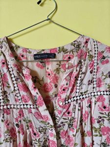 M&amp;S Summer Pink Floral Blouse