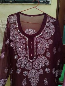 💜 Elegant Purple Chikankari Kurta