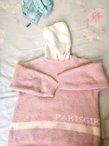 Pink Paris Girl Hoodie Sweater