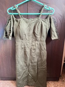 Mini Straps Dress Green