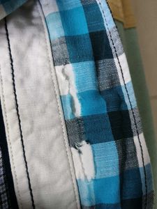 Mufti Men Teal green &amp; White Checkered Shirt