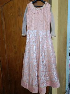 Peach Floral Print Dress