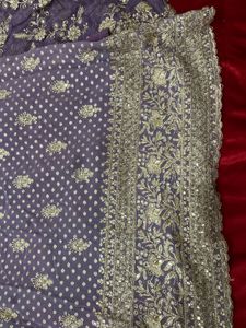 Embroidered Purple Dupatta