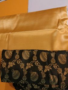 Golden Saree With Black Blouse