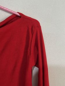 Red Long Sleeve Top