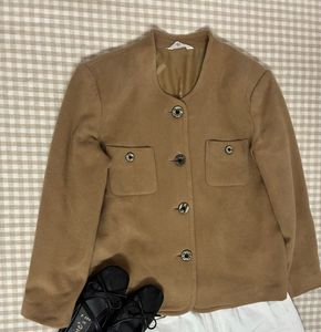 Vintage Tan Button-Down Jacket