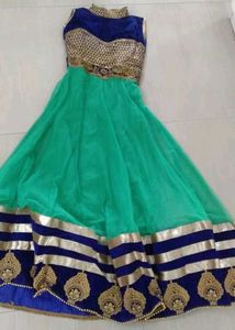 Elegant Blue & Green Anarkali