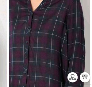 Plaid Button-Down Top