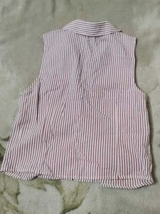 Striped Sleeveless Blouse