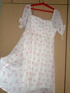Preppy White Floral Dress
