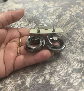 Black Circle Earrings