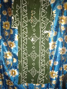 Olive Green Printed Kurti
